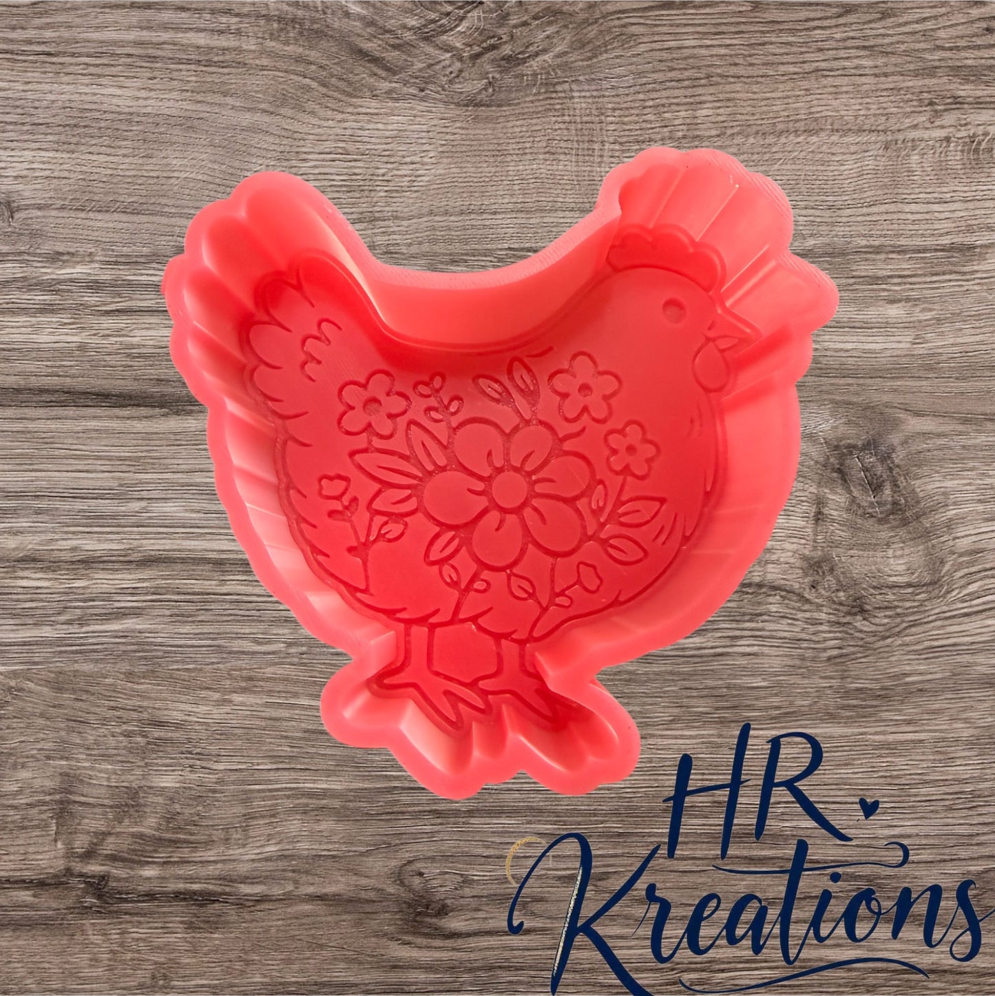 Floral chicken silicone mold