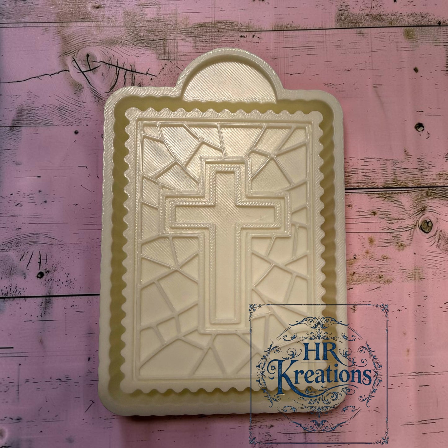 Stained glass cross silicone mold