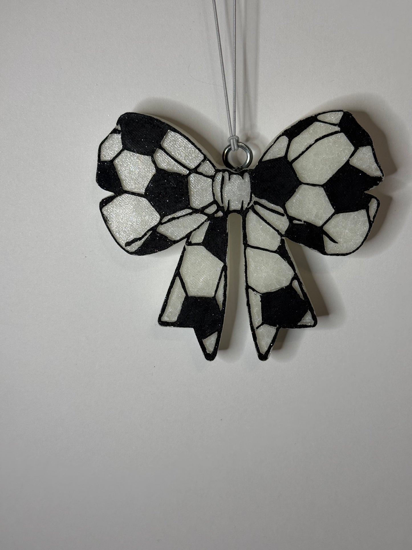 Soccer Ball Bow Sports Car Freshie |Scent Luna| Handmade Long-Lasting Auto Air Freshener