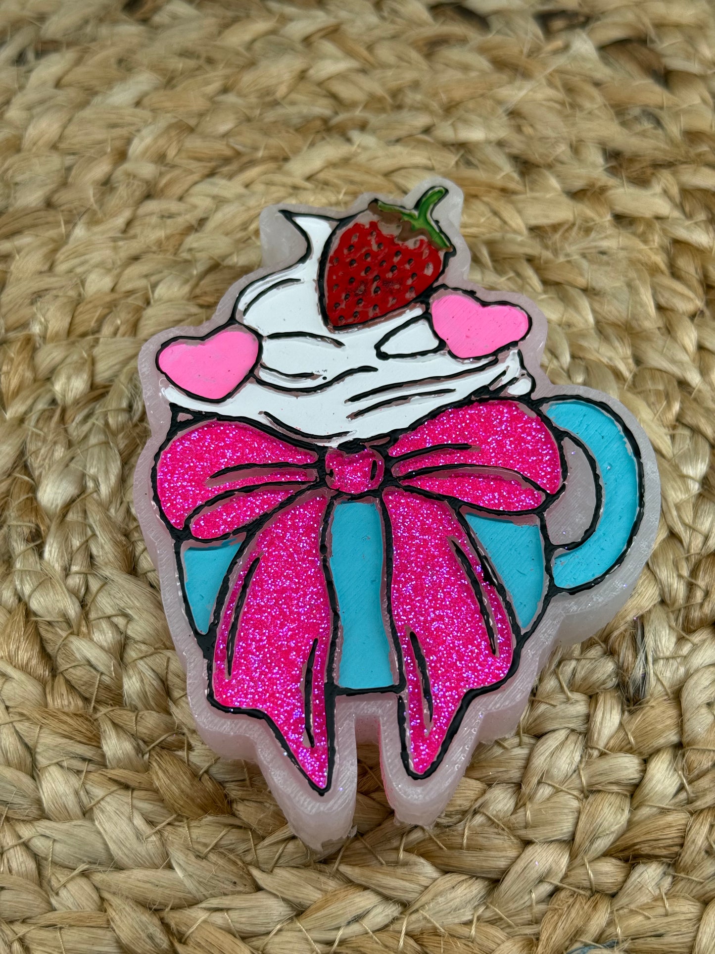 Strawberry Coco Car Freshie | Strawberry Leather | Handmade Long-Lasting Auto Air Freshener