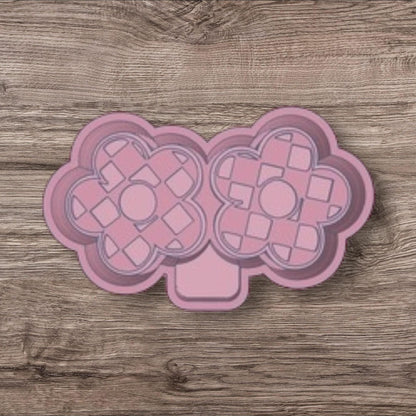 Checker Flower Freshie Vent Mold