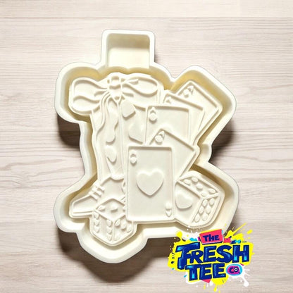 Western Boot WIth Playing Cards Silicone Freshie Mold