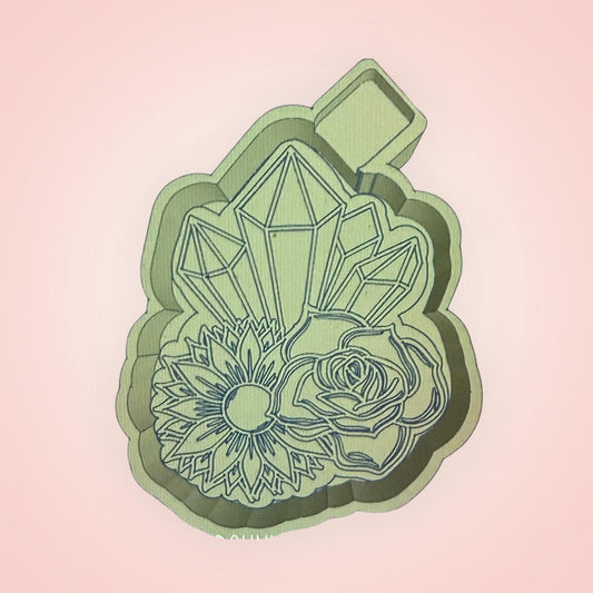 Crystal Sun and Rose Flowers Freshie Mold