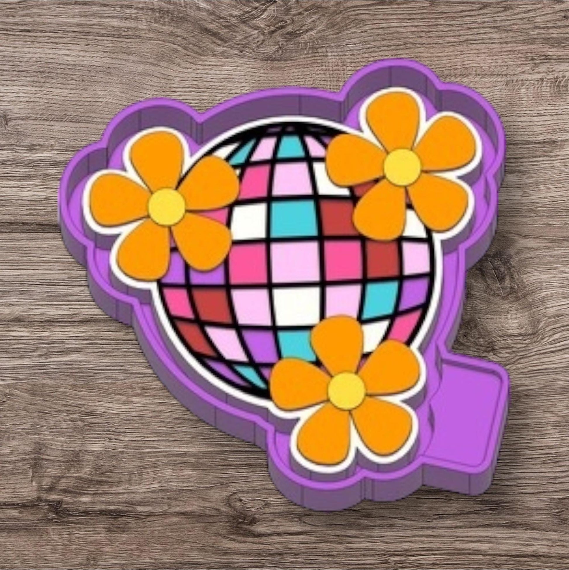 Disco Ball with Flowers Silicone Mold