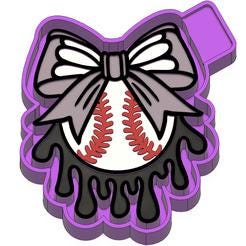 Dripping Baseball with Bow Silicone Mold