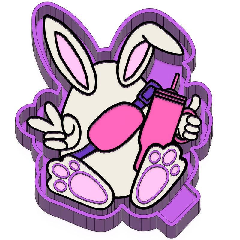 Easter Bunny With Cup Silicone Mold