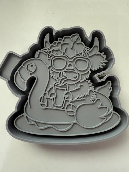 Flamingo Float Highland Cow Summer Silicone Freshie Mold