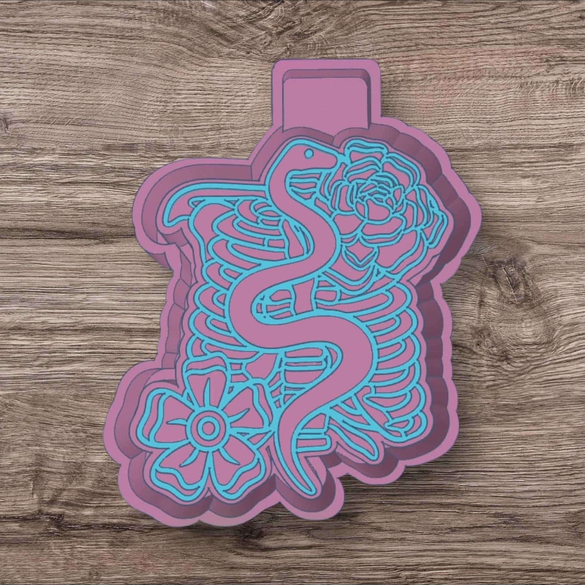 Floral Snake Freshie SIlicone Mold