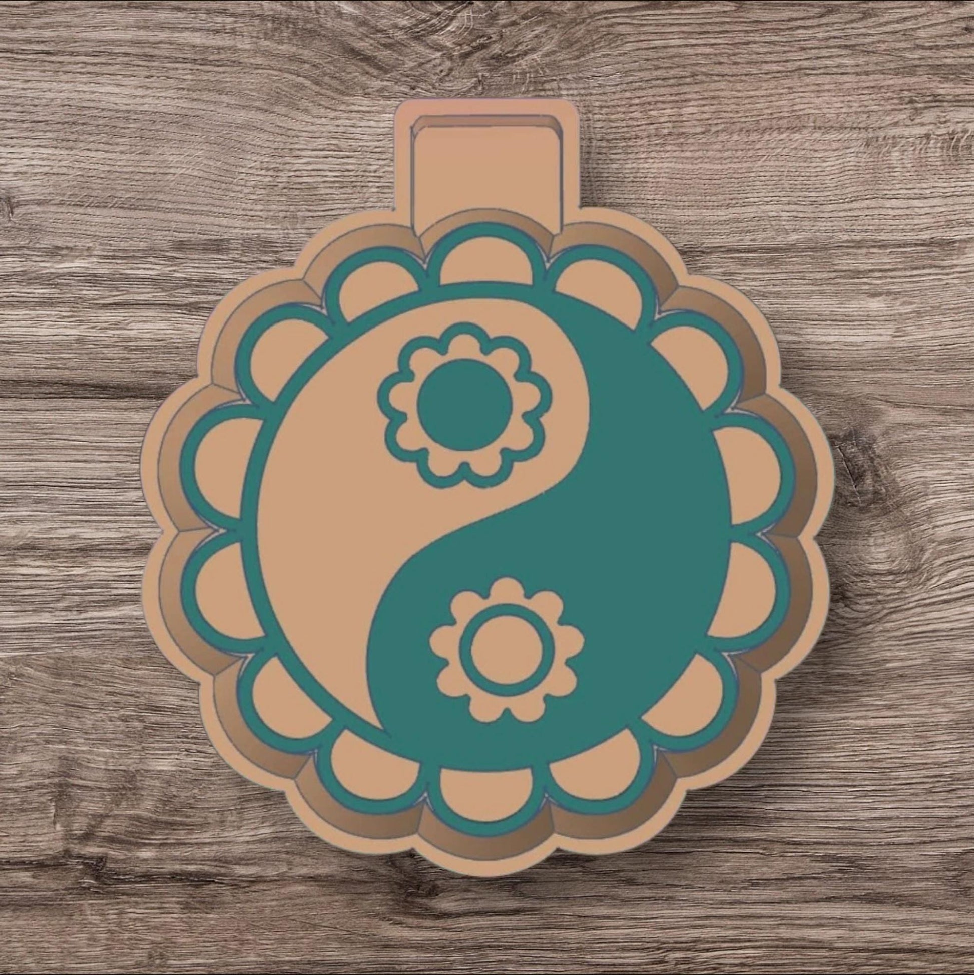Floral Ying Yang Freshie Mold Car Freshies