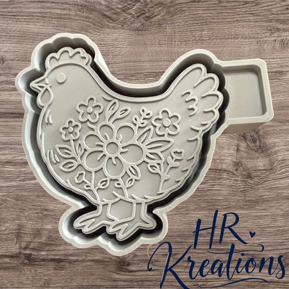 Floral chicken silicone mold