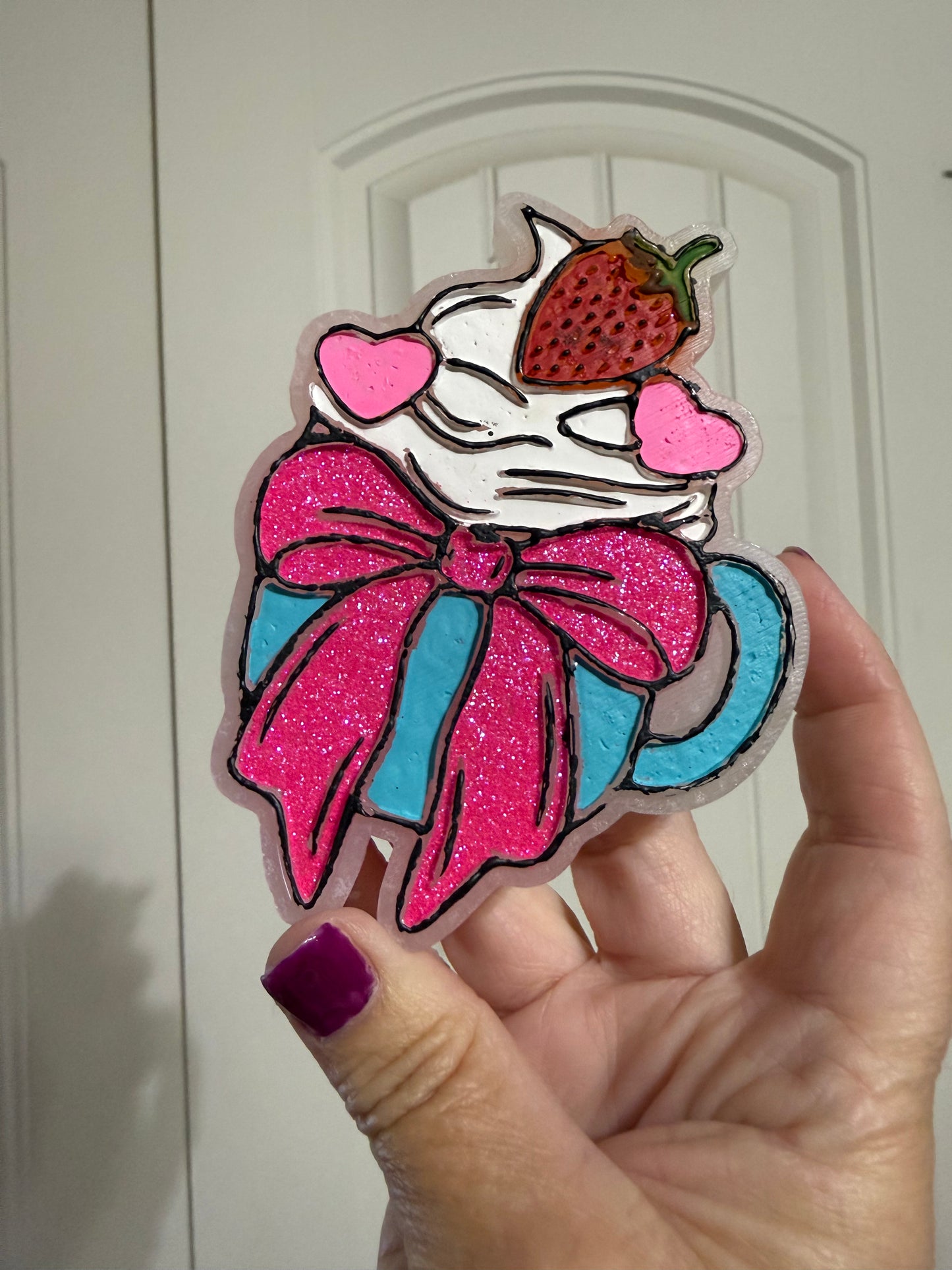 Strawberry coco RTS car freshie in scent— Strawberry leather