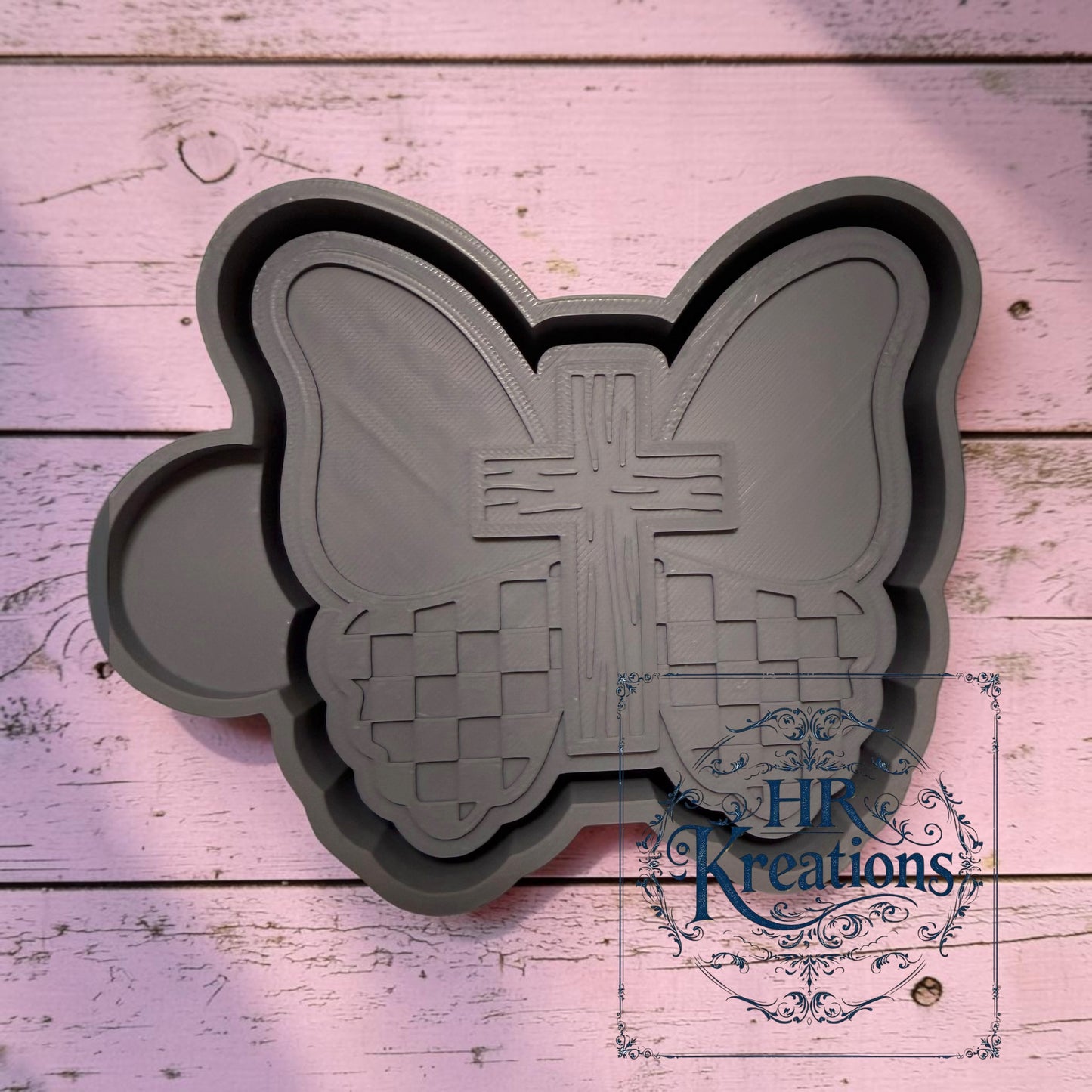 Butterfly cross silicone car freshie mold