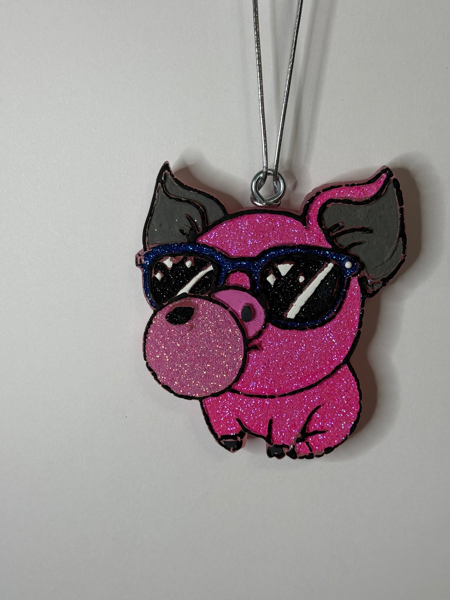 Pig Blowing Bubble  Car Freshie | [Scent Baja Cactus| Handmade Long-Lasting Auto Air Freshener
