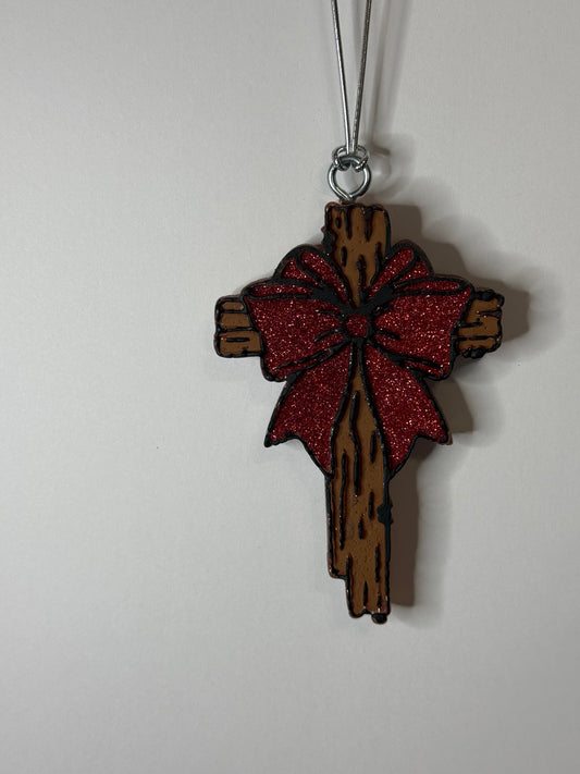 Cross With Bow  Car Freshie | [Scent Aloha Kiwi Passion Fruit| Handmade Long-Lasting Auto Air Freshener