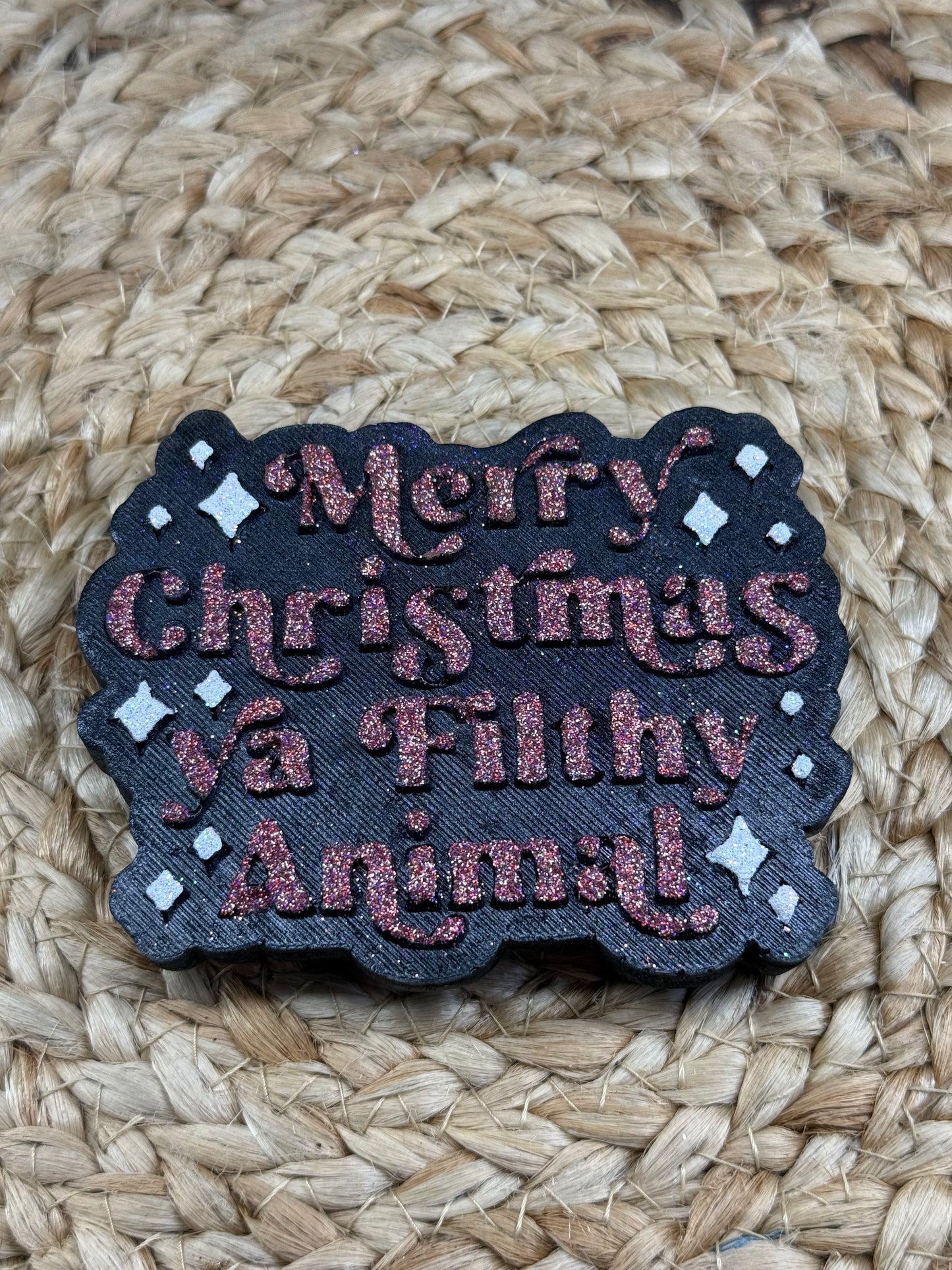 Merry Christmas Ya Filthy Animal Christas Car Freshie | Scent Rhinestone Cowgirl | Handmade Long-Lasting Auto Air Freshener
