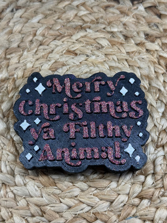 Merry Christmas Ya Filthy Animal Christas Car Freshie | Scent Rhinestone Cowgirl | Handmade Long-Lasting Auto Air Freshener