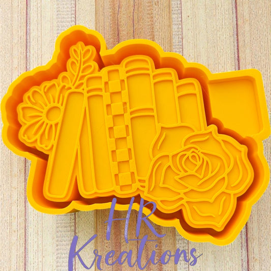 Book With Floral Silicone Mold