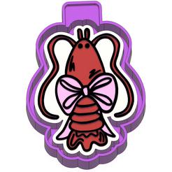 Crawfish with bow Freshie Mold